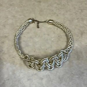 Gold Colored Twisted Braided Knotted Necklace